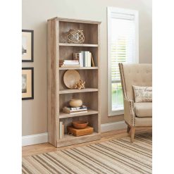 Better Homes & Gardens 71" Crossmill 5-Shelf Bookcase, Weathered Finish