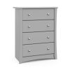 Storkcraft Crescent 4 Drawer Modern Vertical Dresser Pebble Gray