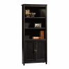 Sauder Edge Water Library Bookcase with Doors, Estate Black Finish