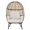 Better Homes & Gardens Ventura Boho Stationary Wicker Egg Chair, Off-White