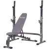 Body Champ PRO3900 Two Piece Set Olympic Weight Bench with Squat Rack, Gray