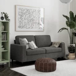 DHP Cooper Three Seat Sofa, Gray Linen