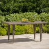 Noble House Draymond Outdoor Rectangle Wicker and Iron Dining Table, Mix Mocha