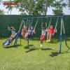 Sportspower Arcadia Metal Swing Set with 5ft Slide, Trapeze, 2 Person Glider Swing