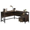 Sauder 423976 Steel River L-Desk, Carbon Oak Finish