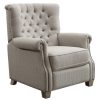 Better Homes & Garden Tufted Push Back Recliner, Gray Fabric Upholstery