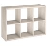 ClosetMaid 4569 30 in. H x 43.82 in. W x 13.50 in. D Bleached Walnut Wood Large 6- Cube Organizer