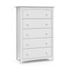 Storkcraft Kenton 5 Drawer Modern Vertical Dresser White