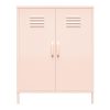 Shadwick 2 Door Metal Locker Style Storage Accent Cabinet, Pink