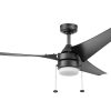 Better Homes & Gardens 56” Black Indoor/Outdoor Ceiling Fan with 3 Blades, Light Kit, Pull Chains & Reverse Airflow