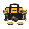 DEWALT DCK2051D2 20V MAX XR Cordless Drill/Driver, ATOMIC Impact Driver 2 Tool Combo Kit, (2) 2.0Ah Batteries, Charger, and Bag