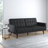 Better Homes & Gardens Nola Modern Futon, Black Faux Leather