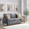 Mainstays Auden Upholstered Loose Cushion Back 3 Seat Sofa, Gray