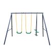 Tidoin AOK-YDW1-517 119 in. W x 74 in. D x 73 in. H Multi-Colored A-Frame Metal Multi-Person Swing Set