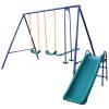 Tidoin AOK-YDW1-515 Multi-Colored A-Frame Metal Multi-Person Swing Set with Slide