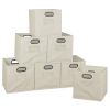 Regency HDCHTOTE12PKNT 12 in. H x 12 in. W x 12 in. D Brown Fabric Cube Storage Bin 12-Pack