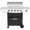 Nexgrill 720-0888S 5-Burner Propane Gas Grill in Stainless Steel with Side Burner and Condiment Rack