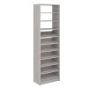 SimplyNeu SNT4-CG 14 in. W D x 25.375 in. W x 84 in. H Seashore Grey Shoe Storage Tower Wood Closet System