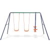 TIRAMISUBEST DXY0102HEVHDA Outdoor Steel Swing Set with 4 seats