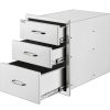 VEVOR 18X23YC3CBXGCTG01V0 18 in. W x 23.2 in. H x 23.1 in. D Outdoor Kitchen Stainless Steel Triple BBQ Access Drawers with Chrome Handle