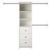 SystemBuild Evolution DE98517 73.07 in. W x 89.1 in. W White Wall Mount Adjustable Engineered Wood Closet System with 3 Clothing Rods