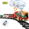 FANL Train Set Toy, RC Train Set W/ Smoke, Lights, Sounds Railway , Rechargeable Electric Train Toy Birthday Gift Toys for Age 3 4 5 6 + Kids