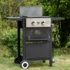 MF Studio 2-Burner Propane Grill and Griddle Cooking Station with Side Shelves Black