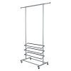 Mainstays Adjustable 3-Tier Garment Rack for Bedroom and Closet, Black and Silver
