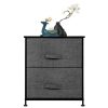 Zimtown Nightstand with 2 Drawers - Bedside Furniture & Accent End Table Chest Gray