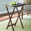 Mainstays (2-Pack) Folding TV Tray Table Set in Walnut 19 x 15 x 26 inch