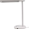 Mainstays Dimmable Plastic LED Desk Lamp with USB Charging Port, White with Powder Coating