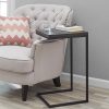 Mainstays C-Shape Metal End Table, Espresso/Black