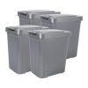 Mainstays 7.6 gal Plastic Touch Top Lid Kitchen Trash Can, 4 Pack, Gray