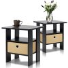 Furinno Petite End Table - Set of 2, Espresso