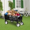 BENTISM Folding Wagon Cart Utility Collapsible Wagon 176 lbs w/ Adjustable Handle