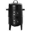 Outsunny Vertical Charcoal BBQ Smoker, 3-in-1 16