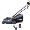 SENIX Electric Lawn Mower, 15-Inch, 58V Max* Cordless Lawn Mower with Brushless Motor, 6-Position Height Adjustment, 2.5Ah Lithium Ion Battery and Charger Included, LPPX5-L, Blue