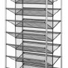 Mainstays 10 Tier 60 Pair Metal and Mesh Rolling Shoe Rack