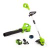 Greenworks 40V String Trimmer/Leaf Blower Combo W/2.0 Ah Battery, 1312502