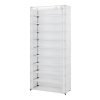 Mainstays 10 Shelf Organizer Shoe Rack with Cover, White