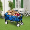 BENTISM Folding Wagon Cart Utility Collapsible Wagon 176 lbs w/ Adjustable Handle