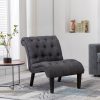 Andeworld Upholstered Accent Chair for Bedroom Living Room Lounge Chair with Wood Legs Gray Fabric