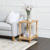 My Texas House Abbott Wood Side Table, Light Oak