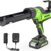 Greenworks 24V Cordless Caulk Gun 6-Speed Anti-Dripping with 2Ah Battery and Changer