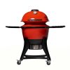 Kamado Joe KJ15040320 Kettle Joe 22 in. Charcoal Grill in Red with Hinged Lid, Cart, and Side Shelves