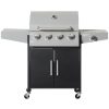 Outsunny 846-102V80SR 4 Plus 1 Burner Liquid Propane Gas Grill in Silver