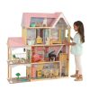 KidKraft Lola Mansion Wooden Dollhouse, over 4 feet Tall, Lights & Sounds, 30 Pieces