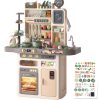 Kitchen Set for Kids, Big Modern Kitchen set 87 pcs Pretend Play Cook with Sink, Light, Sound, Cutting Food, Steam and Water Features, by VALESSATI