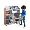 KidKraft Wooden Sort It & Store It Bin Unit with 12 Plastic Bins - Gray & Natural