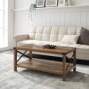 Woven Paths Magnolia Metal X Coffee Table, Reclaimed Barnwood